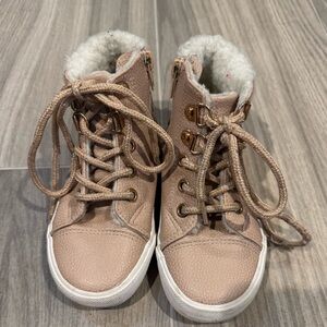 Tommy Bahama Tan and White High-Top Sneakers